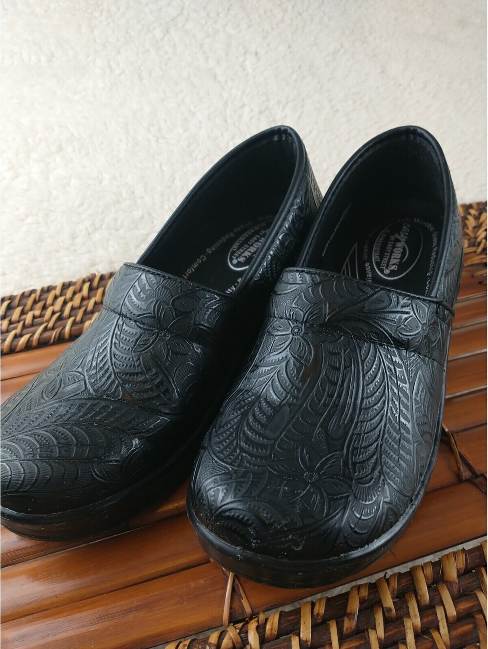 Easy Works Women's Lead Clogs Black Tooled 7M